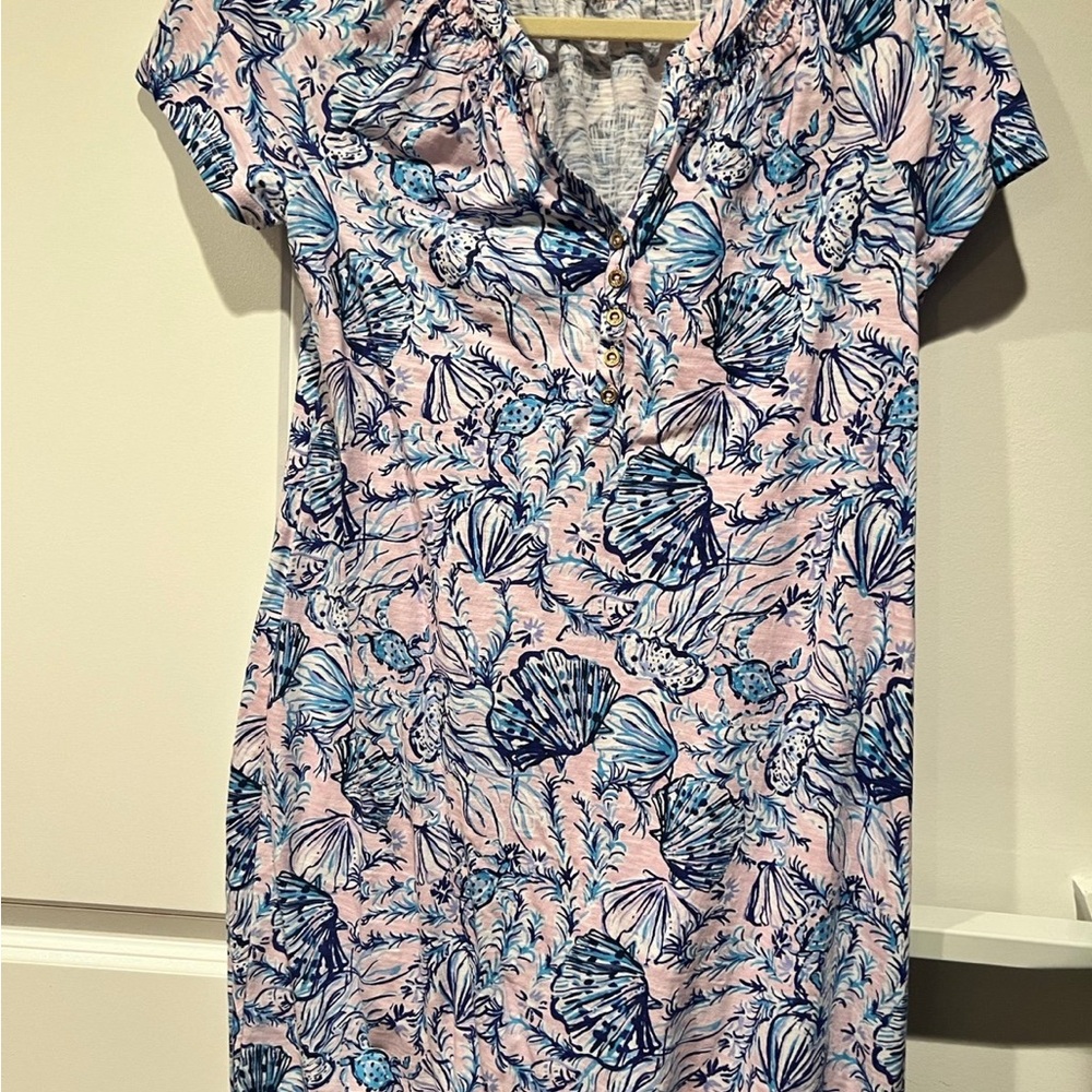Lilly Pulitzer Pink and Blue Seashell Dress